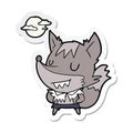 A creative sticker of a cartoon werewolf