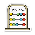 A creative sticker of a cute cartoon abacus Royalty Free Stock Photo