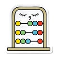 A creative sticker of a cute cartoon abacus Royalty Free Stock Photo
