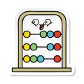 A creative sticker of a cute cartoon abacus Royalty Free Stock Photo