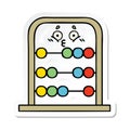 A creative sticker of a cute cartoon abacus Royalty Free Stock Photo