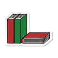 A creative sticker of a cute cartoon of books
