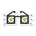 A creative sticker of a cute cartoon hypno glasses Royalty Free Stock Photo