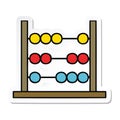 A creative sticker of a cute cartoon maths abacus Royalty Free Stock Photo