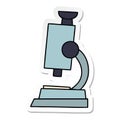 A creative sticker of a cute cartoon science microscope