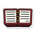 A creative sticker of a cute cartoon stack of diaries