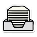 A creative sticker of a cute cartoon stack of office papers Royalty Free Stock Photo