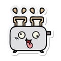 A creative sticker of a cute cartoon of a toaster