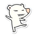 A creative sticker of a dancing polar bear cartoon