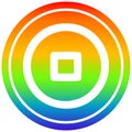 A creative stop button circular in rainbow spectrum