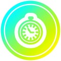 A creative stop watch circular in cold gradient spectrum