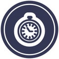 A creative stop watch circular icon