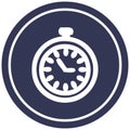 A creative stop watch circular icon