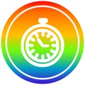 A creative stop watch circular in rainbow spectrum