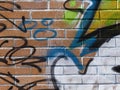 Creative street art graffiti on a brick wall Royalty Free Stock Photo