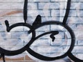 Creative street art graffiti on a brick wall Royalty Free Stock Photo