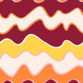 Creative stripes background. Cute waves seamless pattern. Hand drawn abstract wavy line endless wallpaper