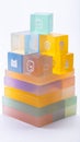 Creative Structure of Colorful Translucent Blocks Royalty Free Stock Photo