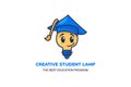 Creative student lamp educate program logo vector