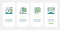 Creative successful idea, human brain processes UX, UI mobile app page screen set