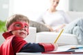 Creative superhero boy Royalty Free Stock Photo