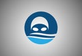 Creative swimming logo design, Vector illustration Royalty Free Stock Photo