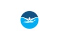 Creative swimming logo design, Vector illustration Royalty Free Stock Photo