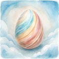 Creative Swirl Design on a Vibrant Rainbow Easter Egg Royalty Free Stock Photo