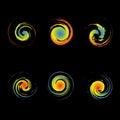 Creative Swirl Vector Symbols are similar to the image of hurricane cyclone wind, tropical typhoon, spiral storm Royalty Free Stock Photo