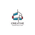 Creative symbol of architect icon sign. Building vector modern construction logo template