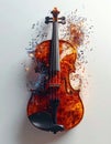Creative Symphony Violin and Musical Notes Royalty Free Stock Photo