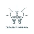 Creative synergy vector line icon, linear concept, outline sign, symbol Royalty Free Stock Photo