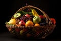 creative take on classic fruit basket, with unexpected fruit and veggies