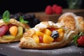 creative take on flaky puff pastries and turnovers, with fresh fruit and cream filling