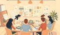 Creative Team Brainstorming Around a Design Table