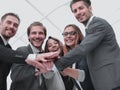 Start up business people teamwork cooperation hands together Royalty Free Stock Photo