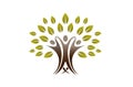 Creative Team People Tree Logo Royalty Free Stock Photo