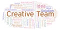 Creative Team word cloud, made with text only. Royalty Free Stock Photo
