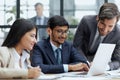 Business group showing ethnic diversity in a meeting Royalty Free Stock Photo