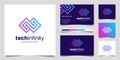 Creative tech infinity line. Modern Infinity Symbol, Technology dot, Premium logo design and business card vector Royalty Free Stock Photo