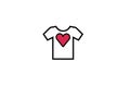 Creative Tee Shirt Heart Love Logo Design Symbol Vector Illustration