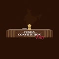 Creative Template Design for Indian Constitution Day. Editable Illustration of Indian Map.