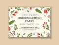 Creative template with invitation text and blossom design