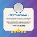 Creative Testimonial, Quote , Infographic Template. Quote Testimonial Template Vector Design Royalty Free Stock Photo