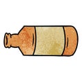 A creative textured cartoon doodle of an old glass bottle