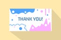 Creative Thank You Card Flat Vector Template. Can be used for wedding gift, events, birthday gift, friendship party and charity