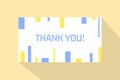 Creative Thank You Card Flat Vector Template. Can be used for wedding gift, events, birthday gift, friendship party and charity