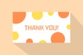 Creative Thank You Card Flat Vector Template. Can be used for wedding gift, events, birthday gift, friendship party and charity