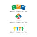 Creative therapy solution logo bundle, child care logo pack