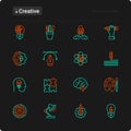 Creative thin line icons set